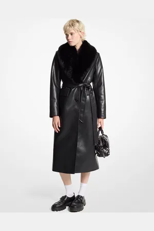 Michael Kors MK Cappotto a vestaglia con finitura in pelliccia sintetica