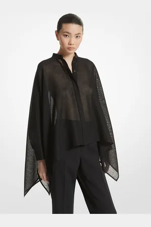 Michael Kors MK Camicia in crêpe di garza con orlo drappeggiato