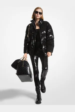 Michael Kors MK Piumino trapuntato in tessuto cerato con paillettes