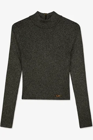 Michael Kors MK Pullover corto in maglia metallizzata a coste