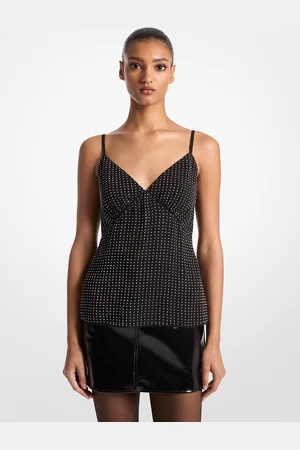 Michael Kors MK Canotta in georgette con strass