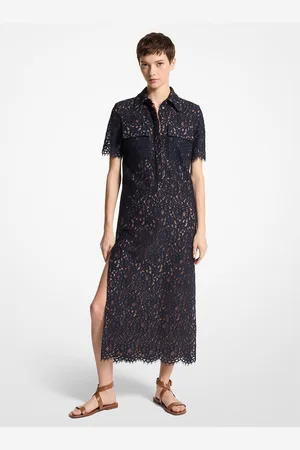 Michael Kors MK Abito tunica in pizzo floreale cordonato