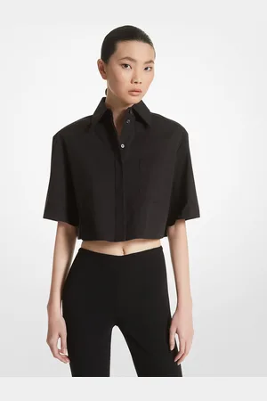 Michael Kors MK Camicia corta in popeline di cotone stretch