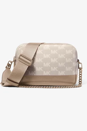 Michael Kors MK Borsa a tracolla Bryant media bicolore in pelle con logo jacquard