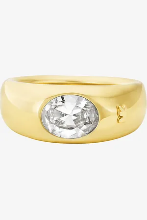 Michael Kors MK Anello a sigillo in zirconia cubica placcato in metallo prezioso