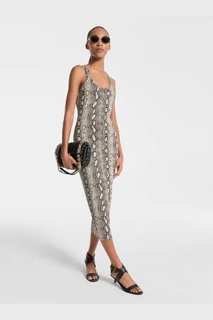 Michael Kors MK Abito modello vogatore in jersey stretch con stampa serpente