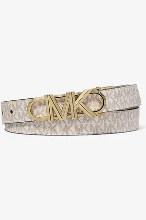 Michael Kors MK Cintura Empire reversibile in pelle con logo