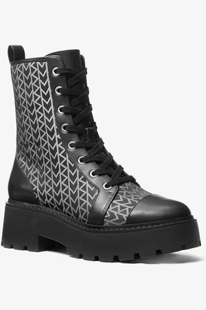 Michael Kors Stivale combat Blake con logo jacquard MK2000