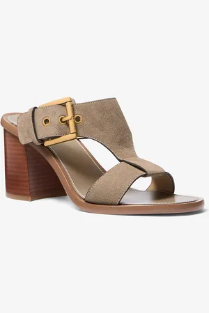 Michael Kors MK Sandalo Irene in pelle scamosciata con tacco a blocco