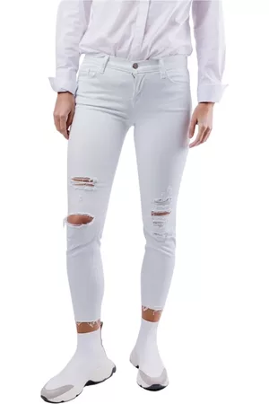 J Brand Donna Jeans slim & sigaretta - Jeans slim Bianco, Donna, Taglia: W26