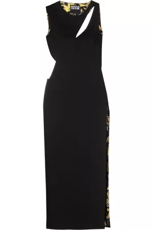 VERSACE Donna Vestiti lunghi - Women Clothing Maxi Dresses Black Ss23 Nero, Donna, Taglia: S