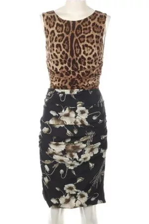 Dolce & Gabbana Donna Vestiti estivi - Pre-owned Silk dresses Marrone, Donna, Taglia: 2XS