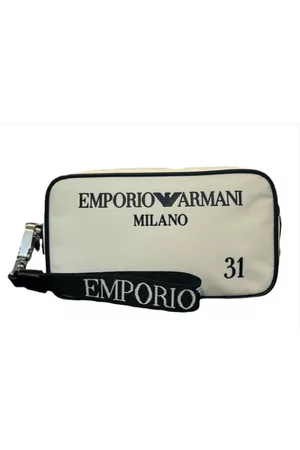 Emporio Armani Uomo Beauty case - Beauty Case in nylon Bianco/Nero - Taglia unica Bianco, Uomo, Taglia: ONE Size