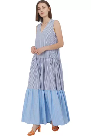 Silvian Heach Donna Vestiti a balze lunghi - Maxi vestito giornaliero Blu, Donna, Taglia: XS