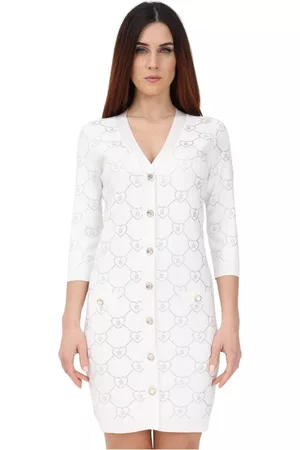 Blugirl Donna Vestiti maniche a tre quarti - Midi Dresses Bianco, Donna, Taglia: L