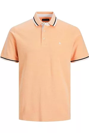 JACK & JONES Uomo Polo - Polo Shirts Arancione, Uomo, Taglia: L