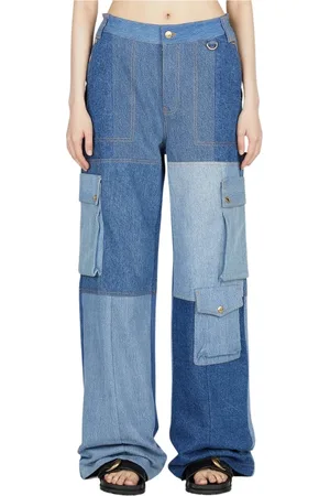 Marine Serre Donna, Jeans, Blu, L, new
