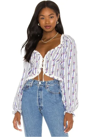 For Love & Lemons Donna, Top, Blu, S, new