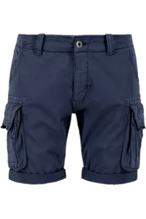 Alpha Industries Uomo, Pantaloncini, Blu, W32, new