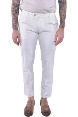 RE-HASH Uomo, Pantaloni, Bianco, W44, new