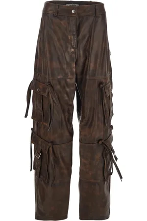 ANDREA ADAMO Donna, Pantaloni, Marrone, M, new