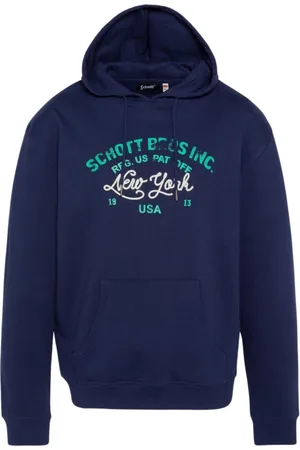 Schott NYC Uomo, Felpe, Blu, XL, new