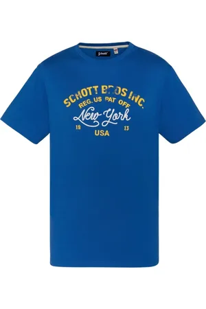 Schott NYC Uomo, Top, Blu, XL, new