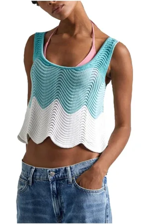 Pepe Jeans Donna, Top, Blu, S, new