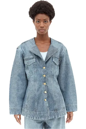 Ganni Donna, Giacche, Blu, L, new