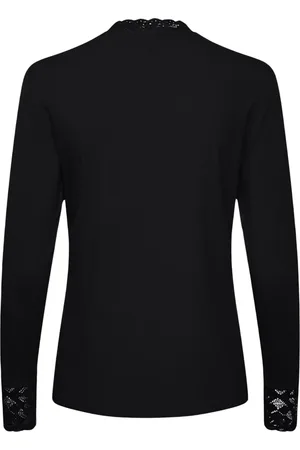 Cream Donna, Top, Nero, L, new