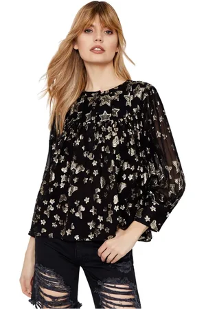 LOVESHACKFANCY Donna, Camicette , Nero, M, new