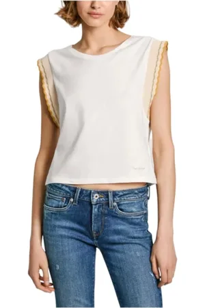 Pepe Jeans Donna, Top, Bianco, M, new