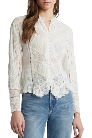 LOVESHACKFANCY Donna, Camicette , Bianco, L, new