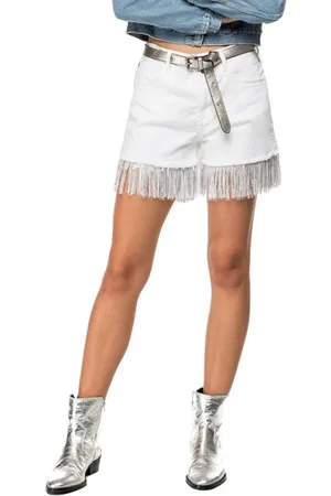 Replay Donna, Pantaloncini, Bianco, W25, new