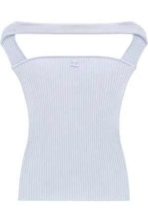 Courrèges Donna, Top, Blu, L, new