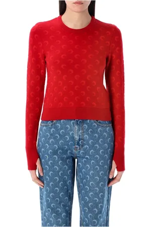 Marine Serre Donna, Maglie, Rosso, M, new