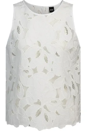HUGO BOSS Donna, Top, Bianco, M, new