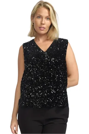 2-Biz Donna, Top, Nero, 2Xl, new
