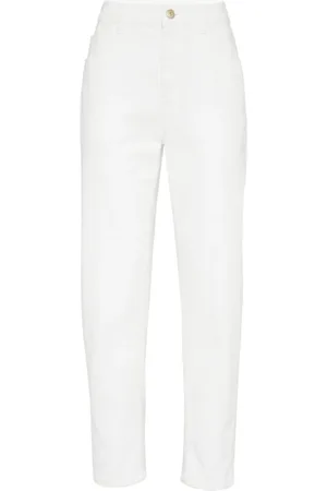 Brunello Cucinelli Donna, Pantaloni, Bianco, S, new
