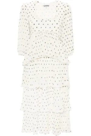 Ganni Donna, Abiti, Bianco, L, new