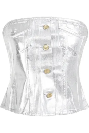 Ganni Donna, Top, Grigio, XS, new