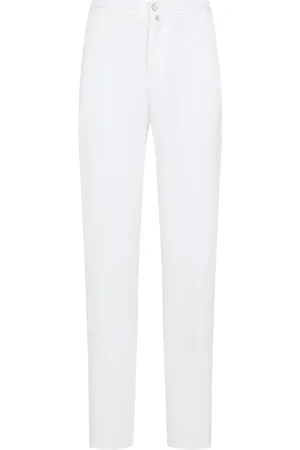 Kiton Uomo, Pantaloni, Bianco, W34, new