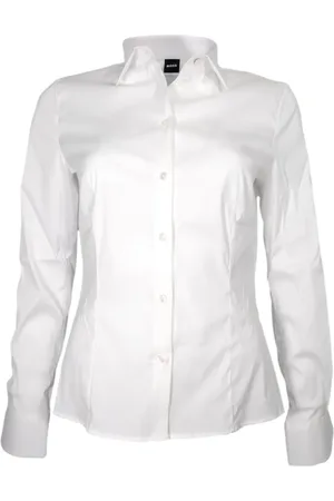 HUGO BOSS Donna, Camicette , Bianco, L, new