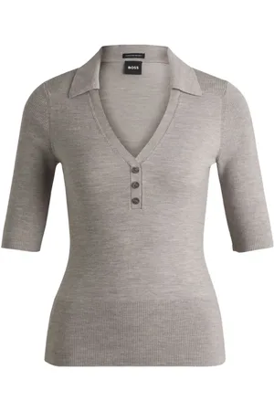 HUGO BOSS Donna, Maglie, Grigio, L, new