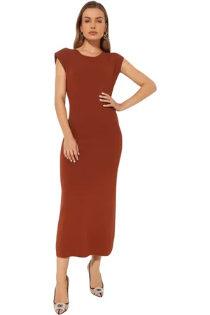 YVES SALOMON Donna, Abiti, Marrone, M, new
