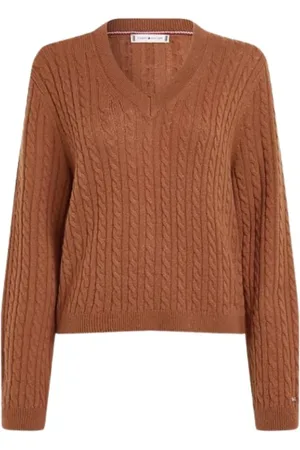 Tommy Hilfiger Donna, Maglie, Marrone, S, new