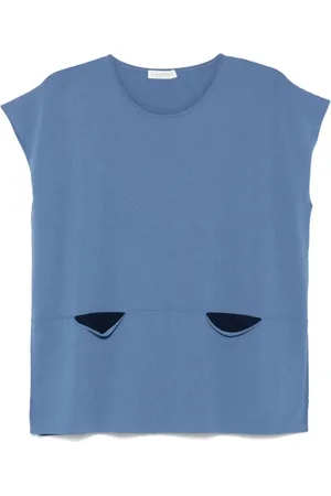 LE TRICOT PERUGIA Donna, Top, Blu, M, new