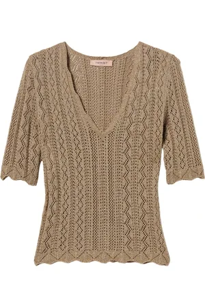 Twin-Set Donna, Maglie, Marrone, M, new
