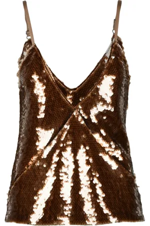 FEDERICA TOSI Donna, Top, Marrone, S, new