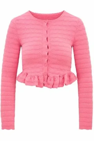 LOVESHACKFANCY Donna, Maglie, Rosa, M, new